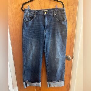 ✨Kut from the Kloth Sienna Wide Leg Jeans – Size 10P – Dark Wash with Cuff